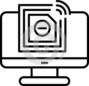 Rfid chip Outline Vector Icon