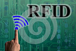 RFID concept. Radio Frequency Identification Communication for identify and authorization