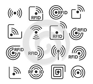 Rfid icons set