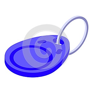 Rfid key tag icon isometric vector. Chip security door