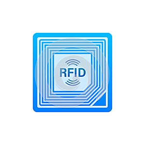 RFID Radio Frequency IDentification. Technology concept. Digital technology. Vector stock illustration.