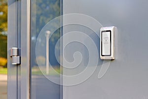 RFID reader by office door, employees only access by RFID key card, lock and key control system