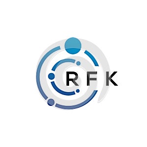 RFK letter technology logo design on white background. RFK creative initials letter IT logo concept. RFK letter design