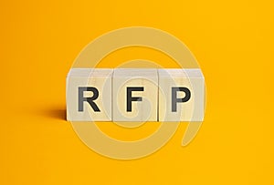 rfp, questions and answers on wooden cubes. Concept