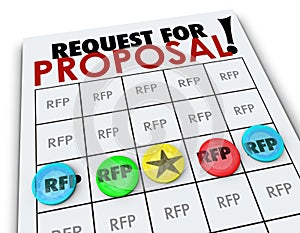 RFP Request for Proposal Bingo Card Business Competition