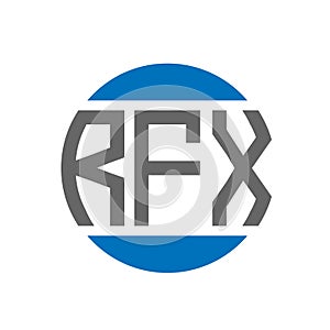RFX letter logo design on white background. RFX creative initials circle logo concept.