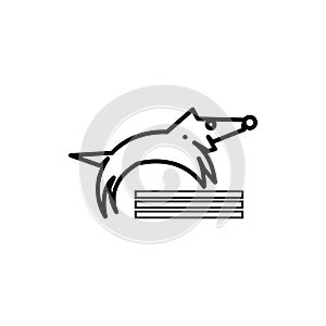 clean minimalist dog training visual logo, highly creative monogram style icon symbol.