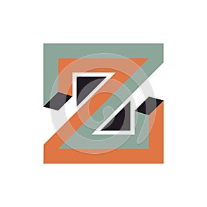 initial letter z in square Isometric style.
