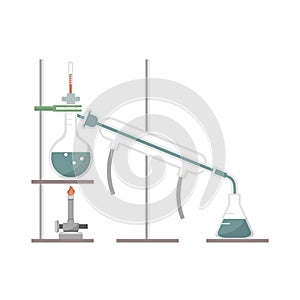 Simple distillation model in chemistry laboratory