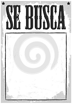 Se Busca, Wanted poster Spanish text template. photo