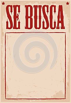 Se Busca, Wanted poster Spanish text template. photo