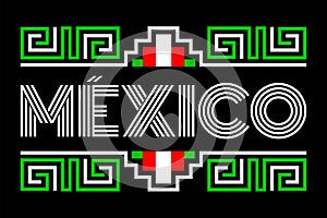 Mexico Aztec Maya lines elements design flag colors