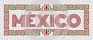 Mexico Aztec Maya lines design elements traditional colors