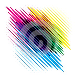 RGB and CMYK halftone vector illustration color