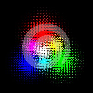 RGB and CMYK halftone vector illustration color