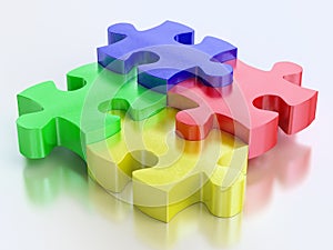 Rgb color jigsaw puzzle pieces