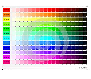 RGB Color Table photo