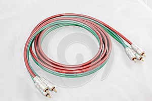 RGB or component video coonectors cable isolated on the white background