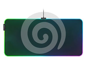 Rgb gaming mouse pad isolated on white background