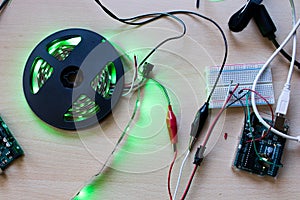 RGB led strip addressable controlled by a microcontroller open s