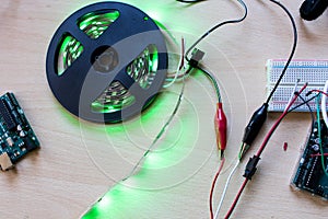 RGB led strip addressable controlled by a microcontroller open s
