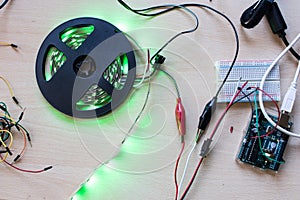 RGB led strip addressable controlled by a microcontroller open s