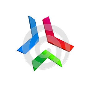 RGB rotated arrow logo