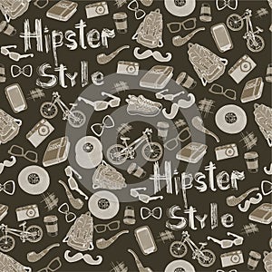 RGB vector Pattern with hipsters accessories,