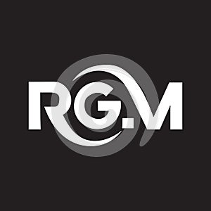 RGM letter logo design on black background.RGM creative initials letter logo concept.RGM letter design