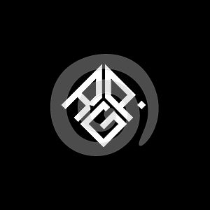 RGP letter logo design on black background. RGP creative initials letter logo concept. RGP letter design