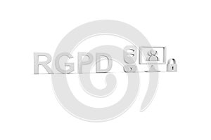 RGPD concept white background photo