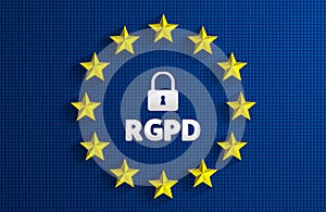 RGPD - French: Reglement general sur la protection des donnees means: GDPR - General Data Protection Regulation photo