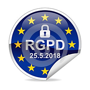 RGPD General Data Protection Regulation Notification Sticker photo