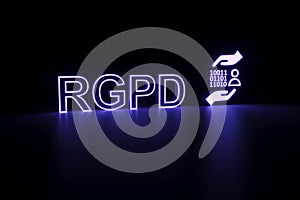 RGPD neon concept self illumination background photo