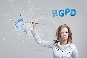 RGPD, Spanish, French and Italian version version of GDPR: Reglamento General de Proteccion de datos. General Data photo