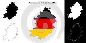 Rhein-Hunsruck-Kreis outline map photo