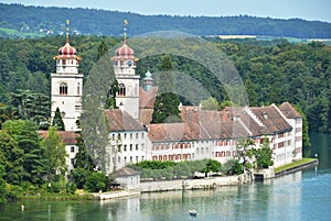Rheinau Abbey across Rhine, Switzerland
