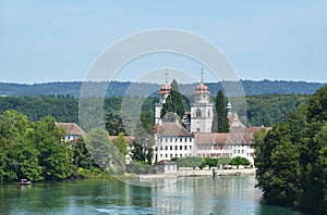 Rheinau Abbey across Rhine, Switzerland photo