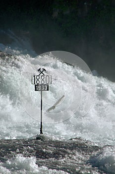 The `Rheinfall`, last waterfall on the Rhine river, Schaffhausen