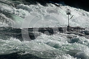 The `Rheinfall`, last waterfall on the Rhine river, Schaffhausen