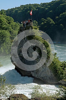 The `Rheinfall`, last waterfall on the Rhine river, Schaffhausen