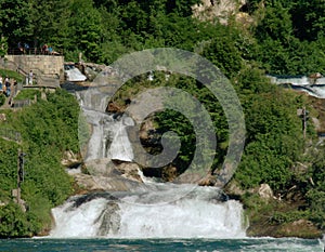 The `Rheinfall`, last waterfall on the Rhine river, Schaffhausen