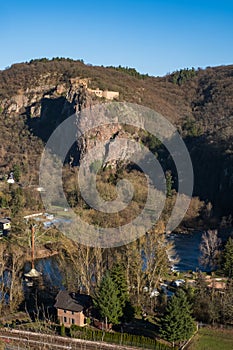 The Rheingrafenstein castle ruins near Bad Munster am Stein / Germany photo