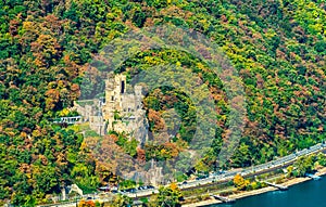 Rheinstein Castle in the Rhine Gorge, Germany