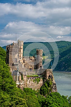 Rheinstein Castle at Rhine Valley Rhine Gorge in Germany