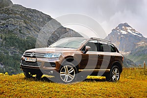 Rhemes Notre Dame, Valle dAosta, Italy - July 25, 2016: Volkswagen Touareg