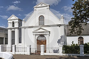 Rhenish church side facade and bell tower, Stellenbosch, South Africa