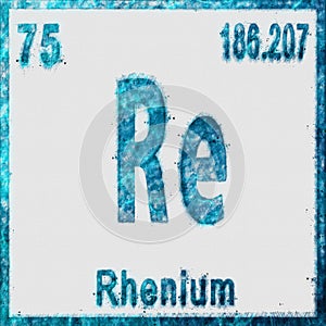 Rhenium Chemical Element Blue on White
