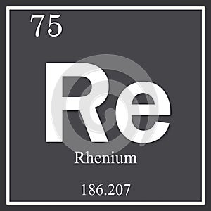 Rhenium chemical element, dark square symbol