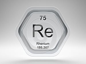 Rhenium symbol hexagon frame